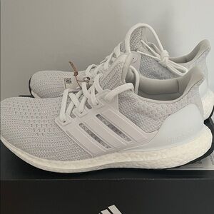 Adidas Ultra Boost Gray and White Running Shoes